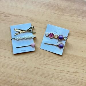 Gold and Purple Hair clips Set for Elegant Styling